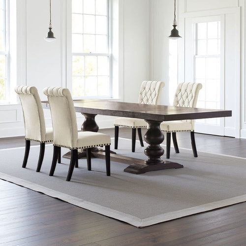 Phelly 5pc Dining Set | 95-123" Extendable Table | Beige Black