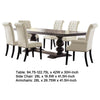 Phelly 7pc Dining Set | 95-123’’ Extendable Table | Beige Black BM338070