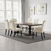 Phelly 7pc Dining Set | 95-123" Extendable Table | Beige Black