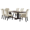 Phelly 7pc Dining Set | 95-123" Extendable Table | Beige Black