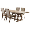 Sev 5pc Dining Table Set | 84-104’’ Top | 4 Cream Fabric Chairs | Barley BM338072