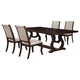 Sev 5pc Dining Table Set | 84-104" Top | 4 Cream Velvet Chairs | Java Brown