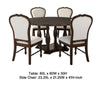 Monta 5pc Round Dining Table Set Ivory Fabric Cherry Brown Wood BM338078