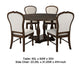 Monta 5pc Round Dining Table Set Ivory Fabric Cherry Brown Wood BM338078