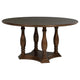 Monta 7pc Round Dining Table Set Ivory Fabric Cherry Brown Wood BM338079