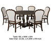 Monta 7pc Round Dining Table Set Ivory Fabric Cherry Brown Wood BM338079