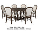 Monta 7pc Round Dining Table Set Ivory Fabric Cherry Brown Wood BM338079