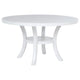 Judy 5pc Round Dining Table Set | Flared Legs | Gray Fabric | White BM338080