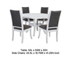 Judy 5pc Round Dining Table Set | Flared Legs | Gray Fabric | White BM338080