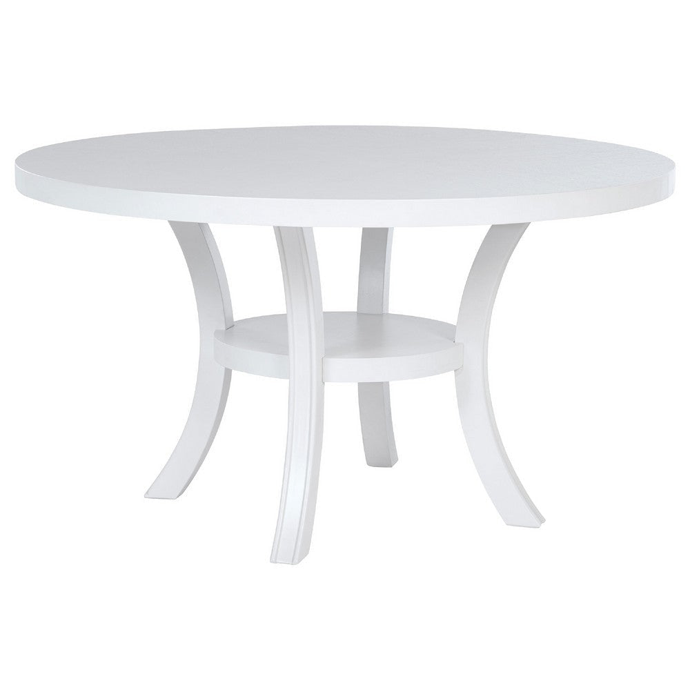 Judy 7pc Round Dining Table Set | Flared Legs | Gray Fabric | White BM338081