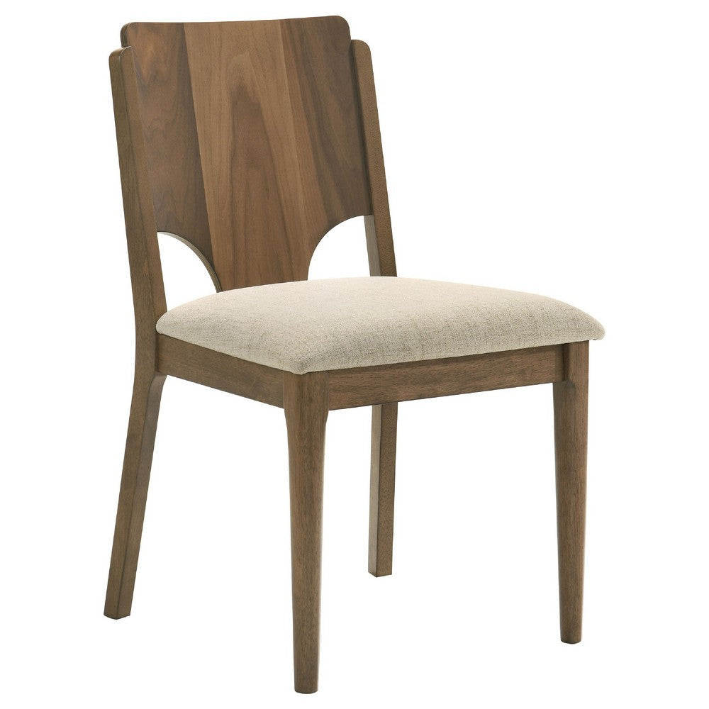 Billie 5pc Dining Table and 4 Chairs Set | Rich Walnut Brown and Beige BM338085