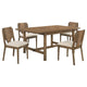 Billie 5pc Dining Table and 4 Chairs Set | Rich Walnut Brown and Beige