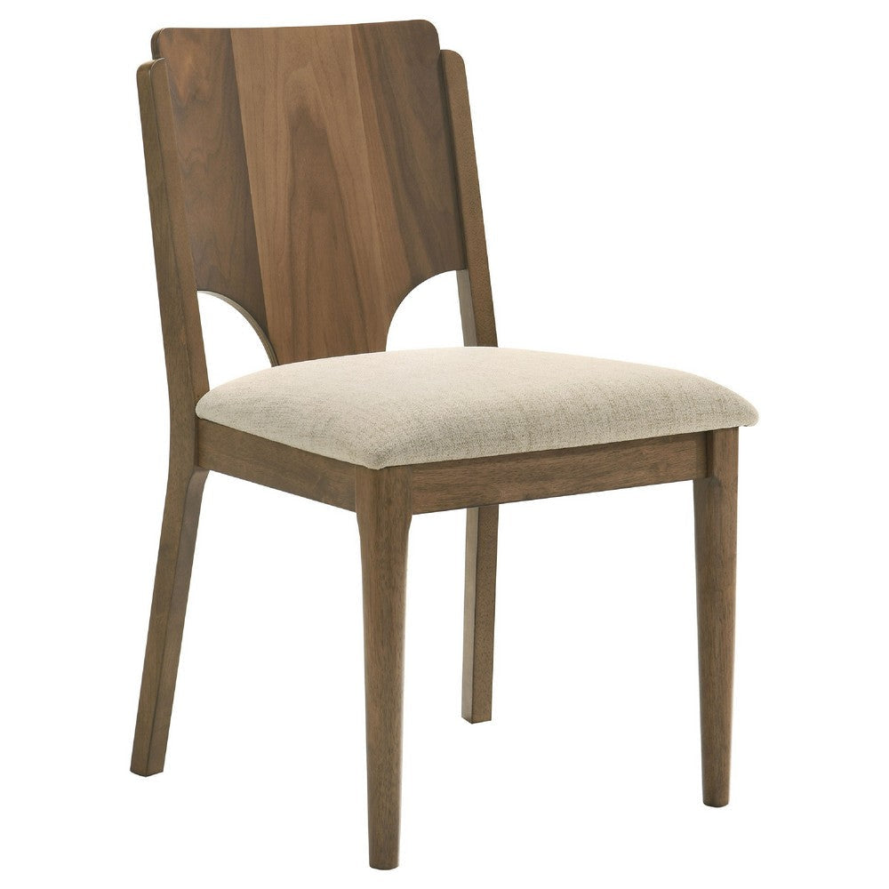 Billie 7pc Dining Table and 6 Chairs Set | Rich Walnut Brown and Beige BM338086