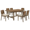 Billie 7pc Dining Table and 6 Chairs Set | Rich Walnut Brown and Beige