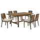 Billie 7pc Dining Table and 6 Chairs Set | Rich Walnut Brown and Beige