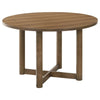 Billie 5pc Round Dining Table and 4 Chairs Set | Walnut Brown & Beige BM338087