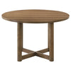 Billie 5pc Round Dining Table and 4 Chairs Set | Walnut Brown & Beige BM338087