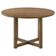 Billie 5pc Round Dining Table and 4 Chairs Set | Walnut Brown & Beige BM338087