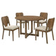 Billie 5pc Round Dining Table and 4 Chairs Set | Walnut Brown & Beige