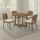 Billie 5pc Round Dining Table and 4 Chairs Set | Walnut Brown & Beige