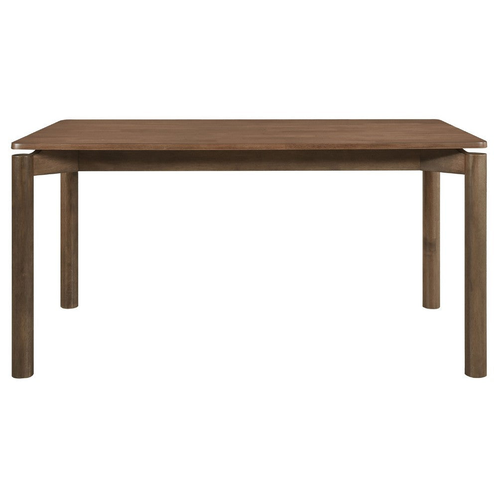 Rida 5pc Dining Table Set w 4 Upholstered Chairs | Natural Walnut Brown BM338090