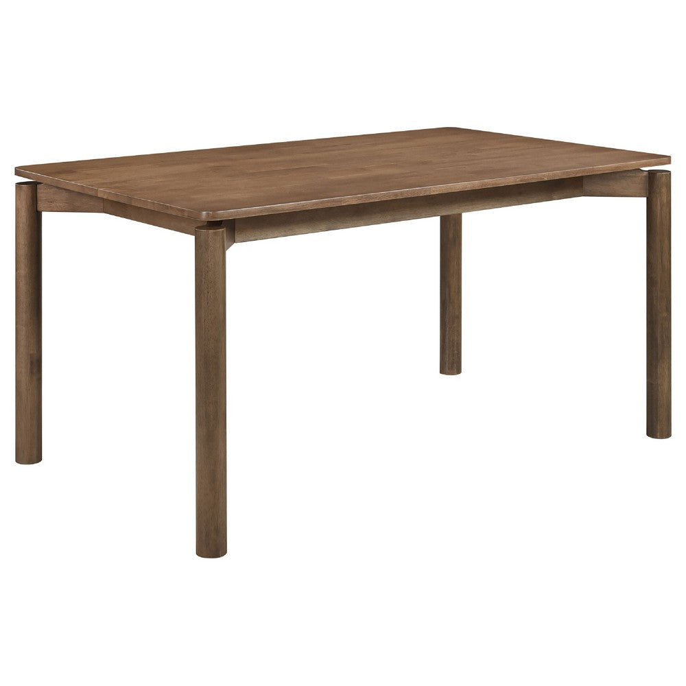 Rida 7pc Dining Table Set w 6 Upholstered Chairs | Natural Walnut Brown BM338091