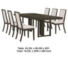 Cora 7pc Dining Table Set | Dark Gray Chevron Top | 6 Beige Chairs BM338093
