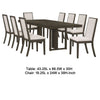 Cora 9pc Dining Table Set | Dark Gray Chevron Top | 8 Beige Chairs BM338094
