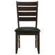 Diyi 5pc Dining Table & 4 Chairs Set w Ladder Back | Brown Faux Leather BM338097