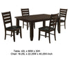 Diyi 5pc Dining Table & 4 Chairs Set w Ladder Back | Brown Faux Leather BM338097