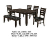 Diyi 6pc Dining Table 4 Chairs and Bench Set | Brown Faux Leather BM338098