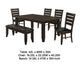Diyi 6pc Dining Table 4 Chairs and Bench Set | Brown Faux Leather BM338098