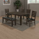 Diyi 6pc Dining Table 4 Chairs and Bench Set | Brown Faux Leather