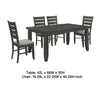 Diyi 5pc Dining Table & 4 Chairs Set w Dark Gray Seats and Ladder Back BM338099