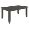 Diyi 6pc Dining Table Bench and 4 Chairs Set w Dark Gray Seats BM338100