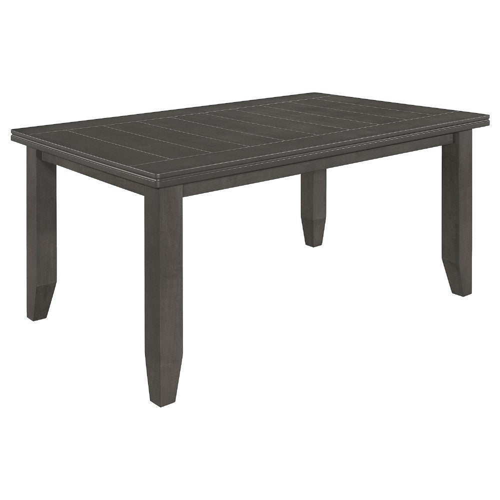 Diyi 6pc Dining Table Bench and 4 Chairs Set w Dark Gray Seats BM338100
