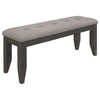 Diyi 6pc Dining Table Bench and 4 Chairs Set w Dark Gray Seats BM338100