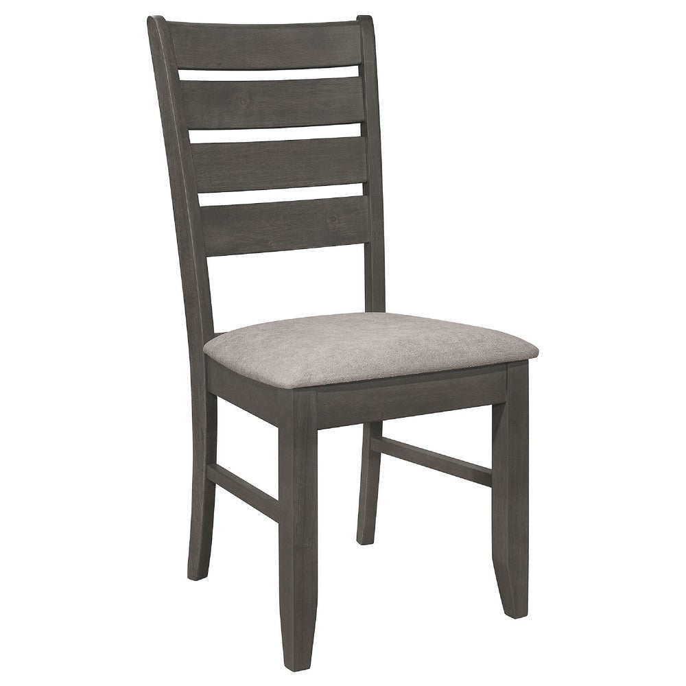 Diyi 6pc Dining Table Bench and 4 Chairs Set w Dark Gray Seats BM338100