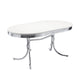 Loy 5pc Dining Table & Chair Set | Black Faux Leather | Retro White Oval BM338101