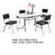 Loy 5pc Dining Table & Chair Set | Black Faux Leather | Retro White Oval BM338101