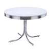 Loy 5pc Dining Table & Chair Set | Black Faux Leather | Retro White Round BM338103