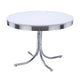 Loy 5pc Dining Table & Chair Set | Black Faux Leather | Retro White Round BM338103