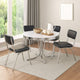 Loy 5pc Dining Table & Chair Set | Black Faux Leather | Retro White Round