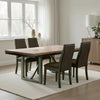 Zor 5pc Dining Set | 60-77" Extendable Table | 4 Chairs | Dark Brown