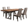 Zor 5pc Dining Set | 60-77" Extendable Table | 4 Chairs | Taupe Gray