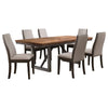Zor 7pc Dining Set | 60-77" Extendable Table | 6 Chairs | Taupe Gray