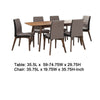 Bera 7pc Dining Set w Chairs | 59-75’’ Extendable | Walnut Brown | Gray BM338114
