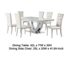 Kery 7pc Dining Table Set | Modern White Faux Marble | 6 Side Chairs BM338118