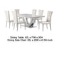 Kery 7pc Dining Table Set | Modern White Faux Marble | 6 Side Chairs BM338118
