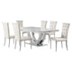 Kery 7pc Dining Table Set | Modern White Faux Marble | 6 Side Chairs